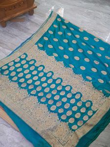 Sea Green Heavy Work Party Saree With Blouse