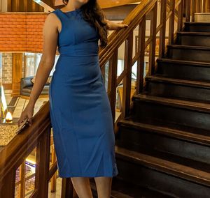 Stylish Blue Midi Dress