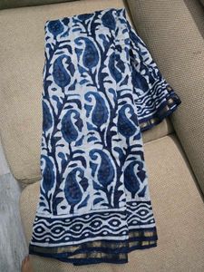Indigo Hand block Saree