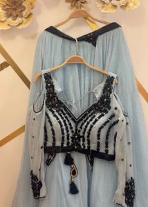 blue blingy lehenga