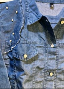 Denim Co-ord Set with Pearl Details