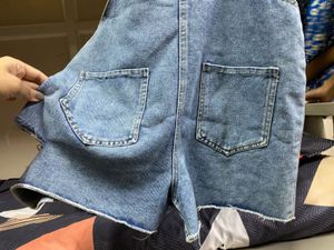cute korean style denim pinafore