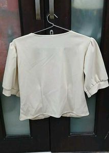 Cute Beige Blazer with Butterfly Details