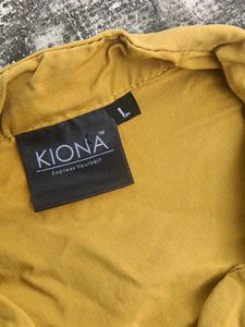 Kiona Mustard Button-Down Top