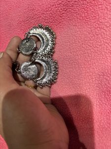 Oxidised Material Drop Earring