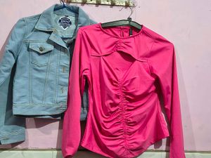 Pink Cutout Long Sleeve Top & Jacket bust 30 ⁸