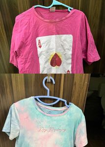 New Combo Urbanic Tees Pink And Rainbow Color