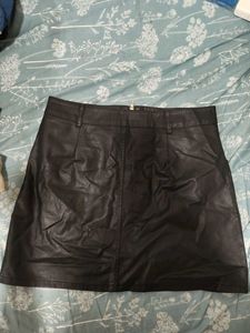 Chic Black leather Mini Skirt