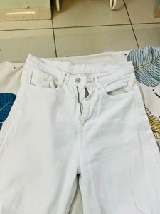 White Wide Leg Jeans (28)