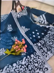 Teal Colour Sharara