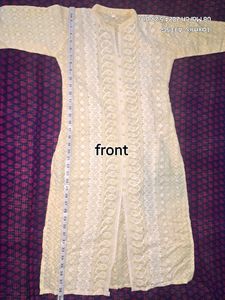 Chikankari Yellow White Kurta