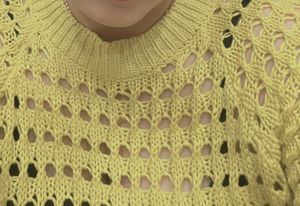 Yellow Crochet Knit Sweater