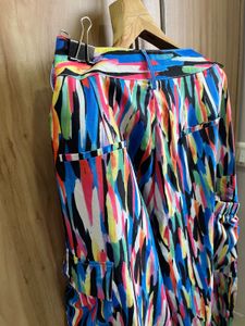 Multicolored Abstract Print Cargo Pants