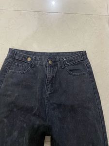 High-Waisted Black Denim Jeans