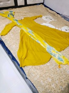 Yellow anarkali set