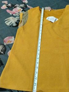 Mustard Lace Sleeve Top