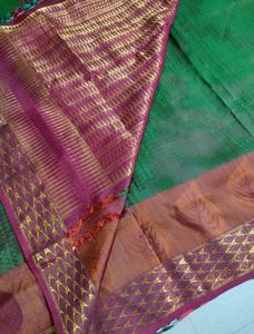 Green And Maroon Silk Saree