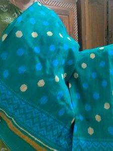 Green Print Saree