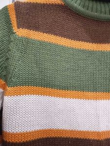 Pretty Multicoloured High Neck Cropped Sweater