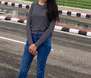 Black &amp; white Lining Top
