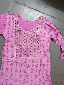 Pink Printed Kurta