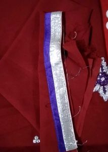 Maroon &amp; Purple Embellished Saree
