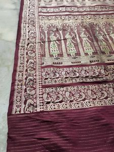 Elegant Maroon Banarasi Silk Saree