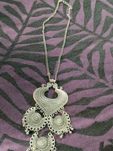 Boho Silver Statement Necklace