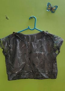 Elegant Grey Embellished Lehenga Choli