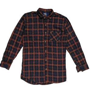 Brown & Black Plaid Flannel Shirt