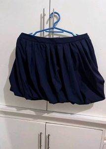 Zara Navy Blue Mini  Ballon Skirt