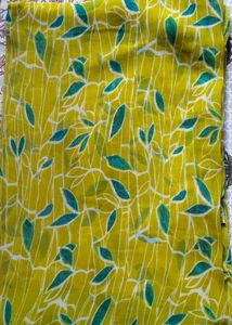Yellow Floral Print saree