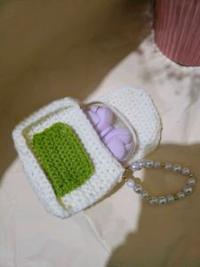 Crochet Square Mini Earbuds Pouch