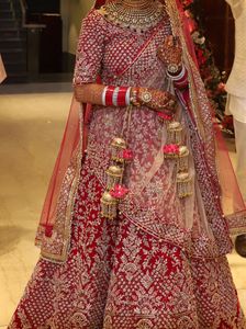 Hot Pink Embroidered Bridal Lehenga