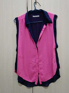 Pink and blue combination shirt