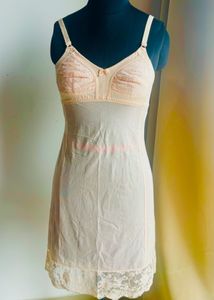 Today‼️Baby Pink Slip In Chanderi & Luscious Lace