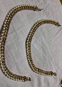 Pearl & Gold Tone Anklets - Boho Chic