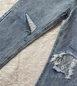 High waisted denim jeans