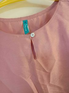 Pink Kurta Set with Lace Detail