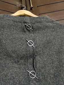 Women Grey Straight Winter Skirt