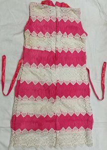 Pink &amp; White Heart Lace Dress