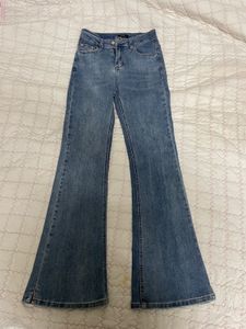 Super High Waisted Flared Denim Jeans
