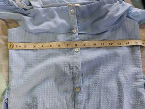 Cute Blue Cold Shoulder Dress from AND