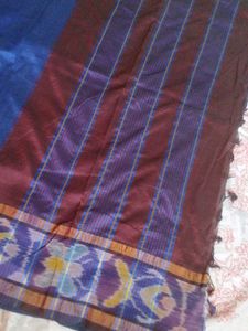 Ikat Blue Pattu Saree