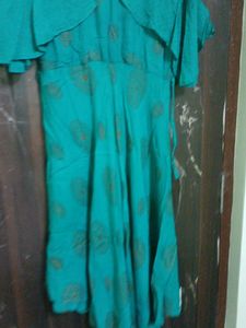 Stylish Turquoise Green High Quality Pure Rayon Go
