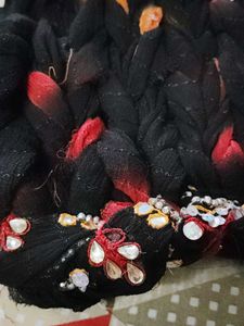 Unique Black &amp; Orange Embellished Textile