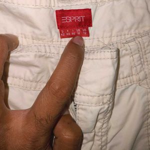 Like-New Esprit Women&#39;s White Cotton Cargo Pants
