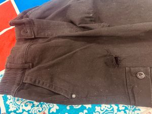 Kids Black Cargo Pants