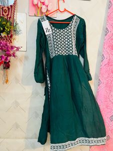 Beautiful Green Cotton Kurti
