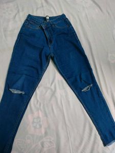 Ripped Hem Jeans